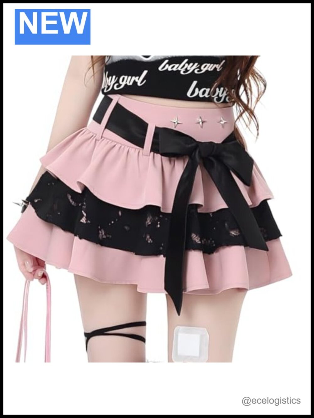 Kawaii Lolita High Rise Lace Layered Ruffle Pleated Skirt with Shorts